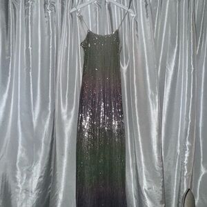 Green Sequin Sleeveless Maxi Gown